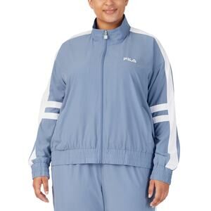 Fila Women's Plus Size Jovia Zip-Front Logo Track Jacket Size 3X Light Blue NWT